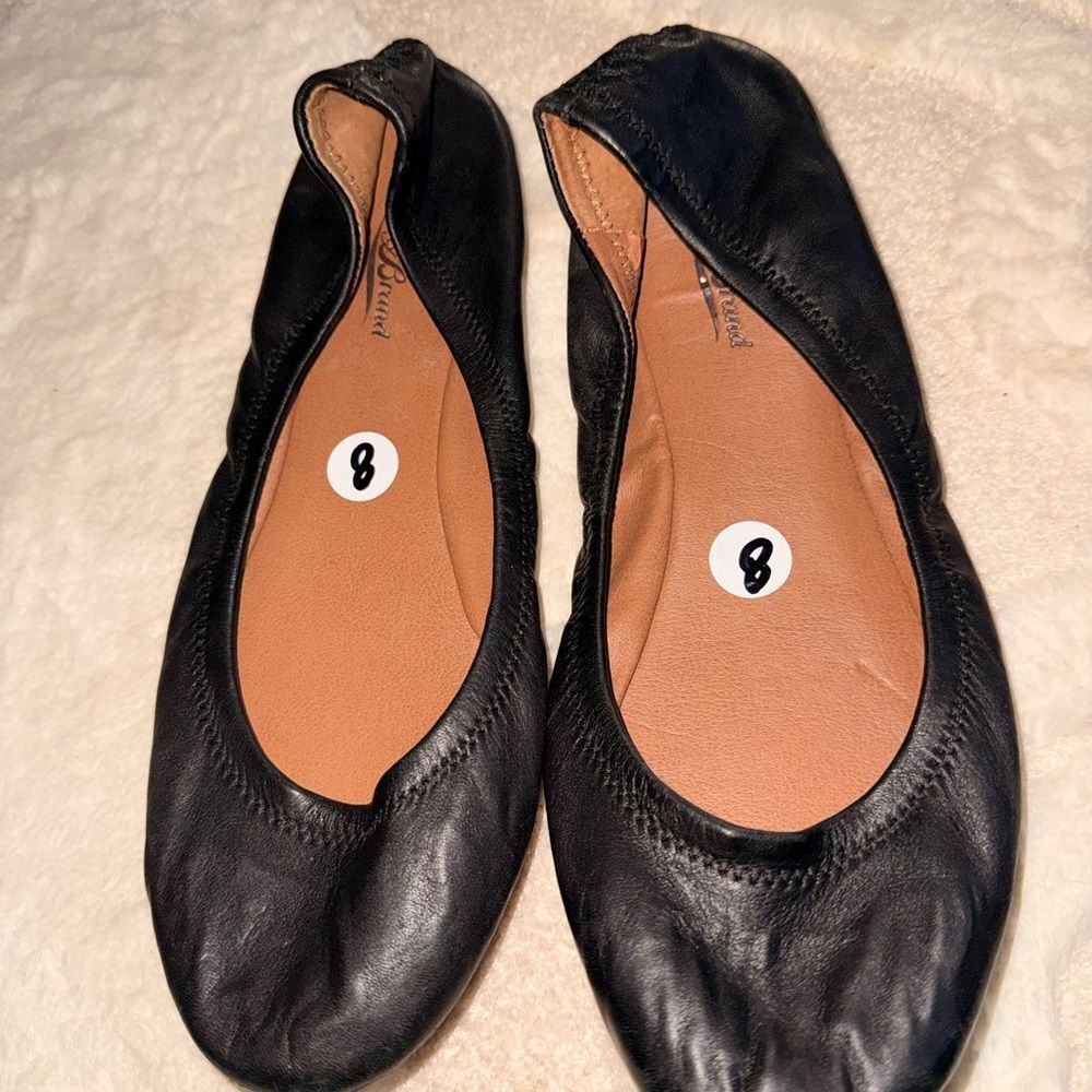 Lucky Brand Black Leather Women's Flats size 8